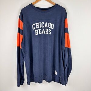 Chicago Bears Navy and Orange Gridiron Classic Long Sleeve Cotton Shirt. Size XL